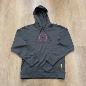 Nike Therma Fit Hoodie Mens Small Grey Livestrong Pullover Fleece Pocket